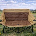 كرسي تخييم مزدوج - مع حاملين للأكواب ومقاعد مبطنة مع حقيبة للحفظ عالي الجودة