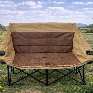 كرسي تخييم مزدوج - مع حاملين للأكواب ومقاعد مبطنة مع حقيبة للحفظ عالي الجودة