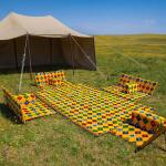 جلسة ارضية متكاملة قابلة للطي 8 أشخاص - أصفر