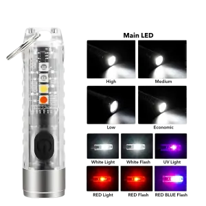 كشاف احترافي ميدالية شفاف قوي الإضاءة خفيف وعملي