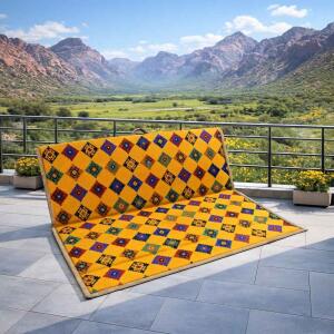 كرسي رحلات أرضي قابل للطي 120 سم - سوري اصفر