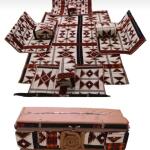 جلسات أرضية قابلة للطي نقشة عربية حمراء 9 قطع فرشة2*3 وتكاية 1.20