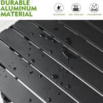 طاولة قابلة للطي وخفيفة الوزن وسهلة الحمل مع سطح من الالومنيوم وشنطة حمل، مثالية للاستخدام في الهواء الطلق والنزهات والتخييم والطبخ والشاطئ والمشي لمسافات طويلة وصيد الاسماك 53×51×50 سم، أسود