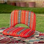 كرسي قابل للطي مع مسند ظهر قابل للتعديل ومقعد واسع، هيكل معدني، بتصميم تراثي