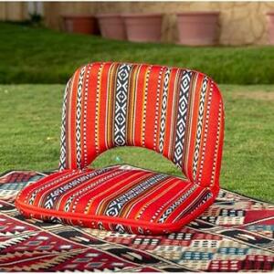 كرسي قابل للطي مع مسند ظهر قابل للتعديل ومقعد واسع، هيكل معدني، بتصميم تراثي