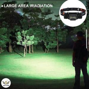 كشاف رأس بإضاءة عالية قابل للتحكم 180 درجة عملي للرحلات والصيد - ماركة القناص العربي