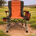 كرسي تخييم قابل للطي فاخر من القناص العربي مع حامل أكواب، وجيوب تخزين، تصميم متين ومريح | يتحمل وزنًا يصل إلى 150 كجم