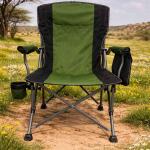 كرسي تخييم قابل للطي فاخر من القناص العربي مع حامل أكواب، وجيوب تخزين، تصميم متين ومريح | يتحمل وزنًا يصل إلى 150 كجم