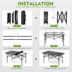طاولة تخييم ألمنيوم قابلة للطي مع حقيبة حمل – مقاس كبير