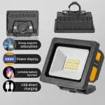 إضاءة ليد W897بقاعدة قابلة للتحكم سطوع عالي للرحلات والتخييم بشاحن تايب سي