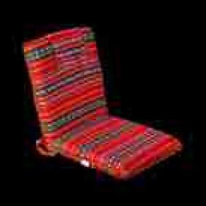 كرسي قابل للطي مع مسند ظهر قابل للتعديل ومقعد واسع، هيكل معدني، بتصميم تراثي