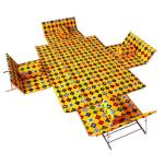 جلسة ارضية متكاملة قابلة للطي 8 أشخاص - أصفر